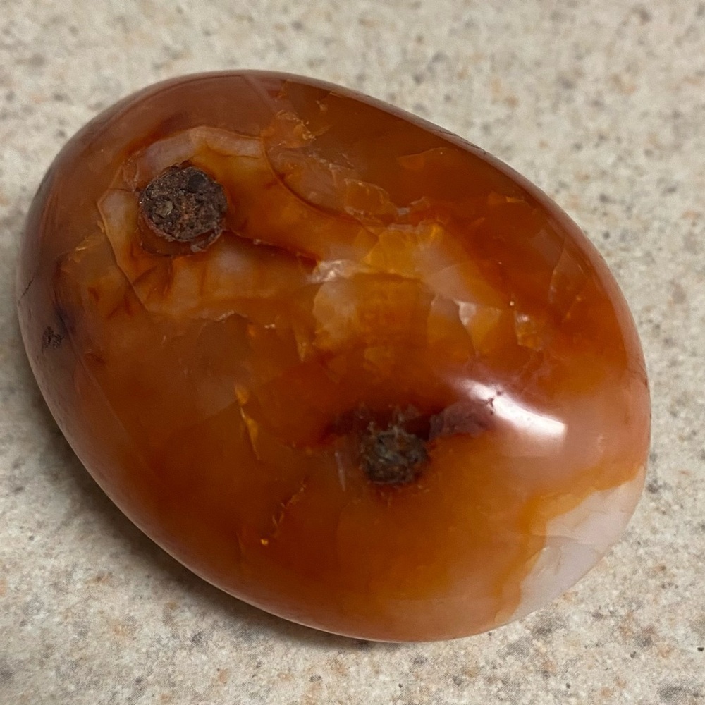 Polished Red Carnelian Worry Stone Crystal | Large 3” Collector Specimen - Picture 2 of 6